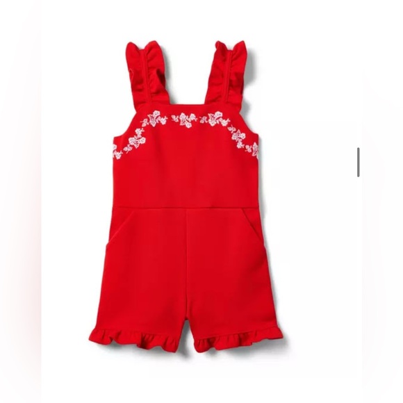 Janie and Jack Other - Brand New Janie & Jack Girls Embroidered Floral Ponte Romper, Size 8, NWT